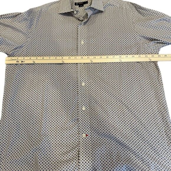 Daniel Cremieux Classics Contrast Cuff Button Front Shirt Blue Cream Brown Large - Picture 11 of 14